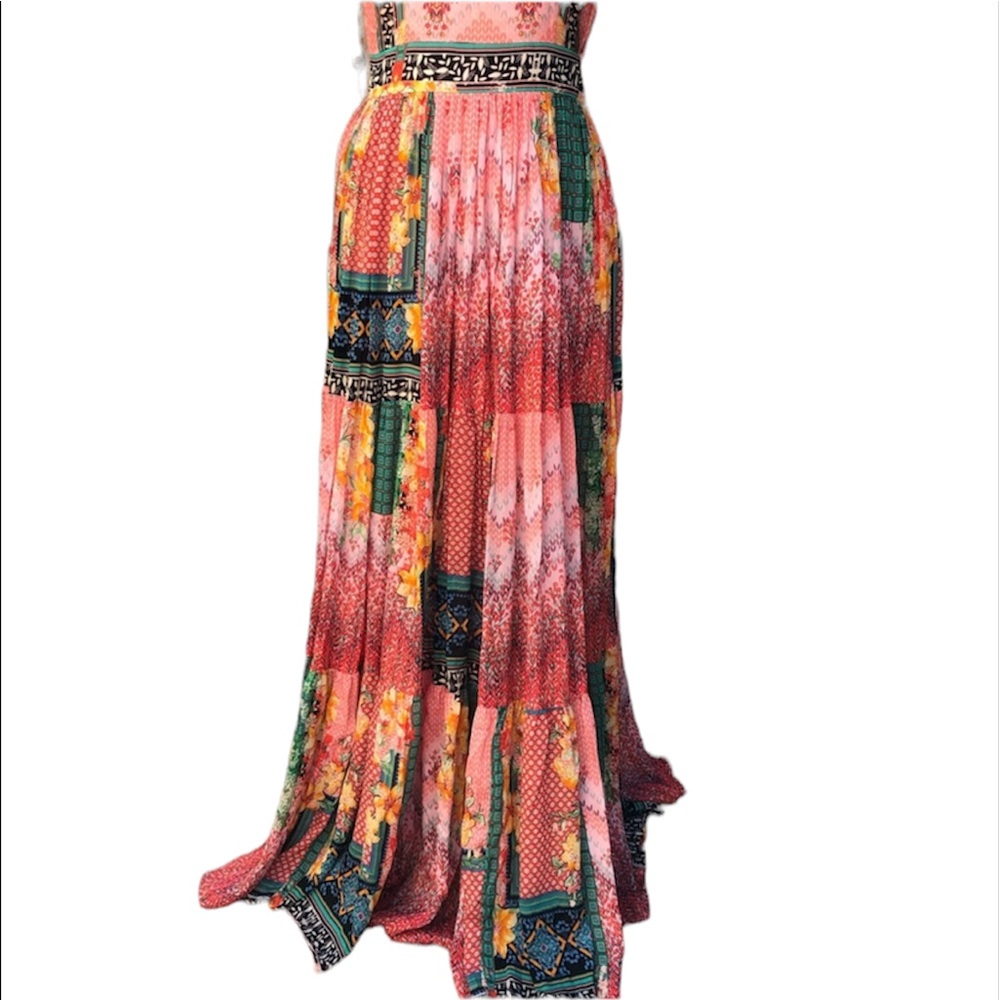Anthropologie Bhanuni By Jyoti Maxi Dress Dreamy Pink & Green NWT Women’s Size 4 - Picture 10 of 15
